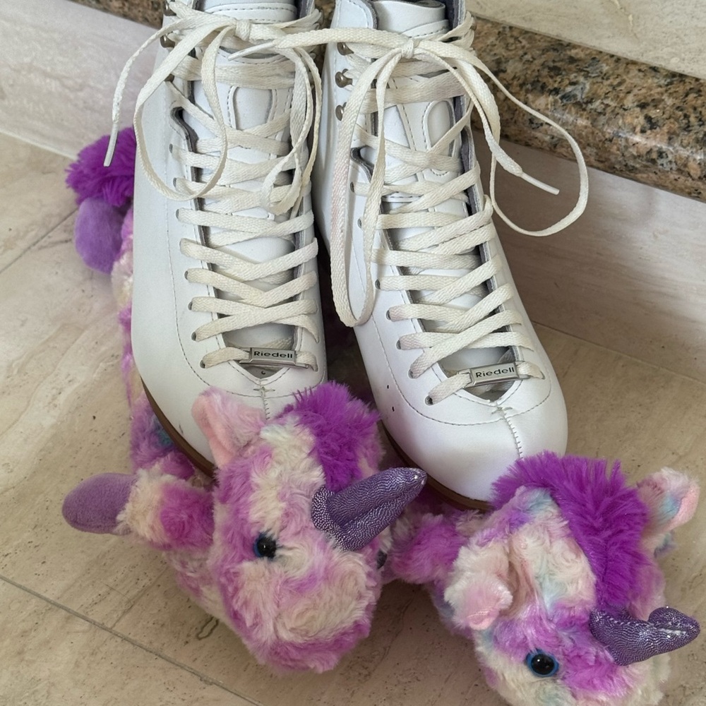 Kids Riedell White Ice Skates